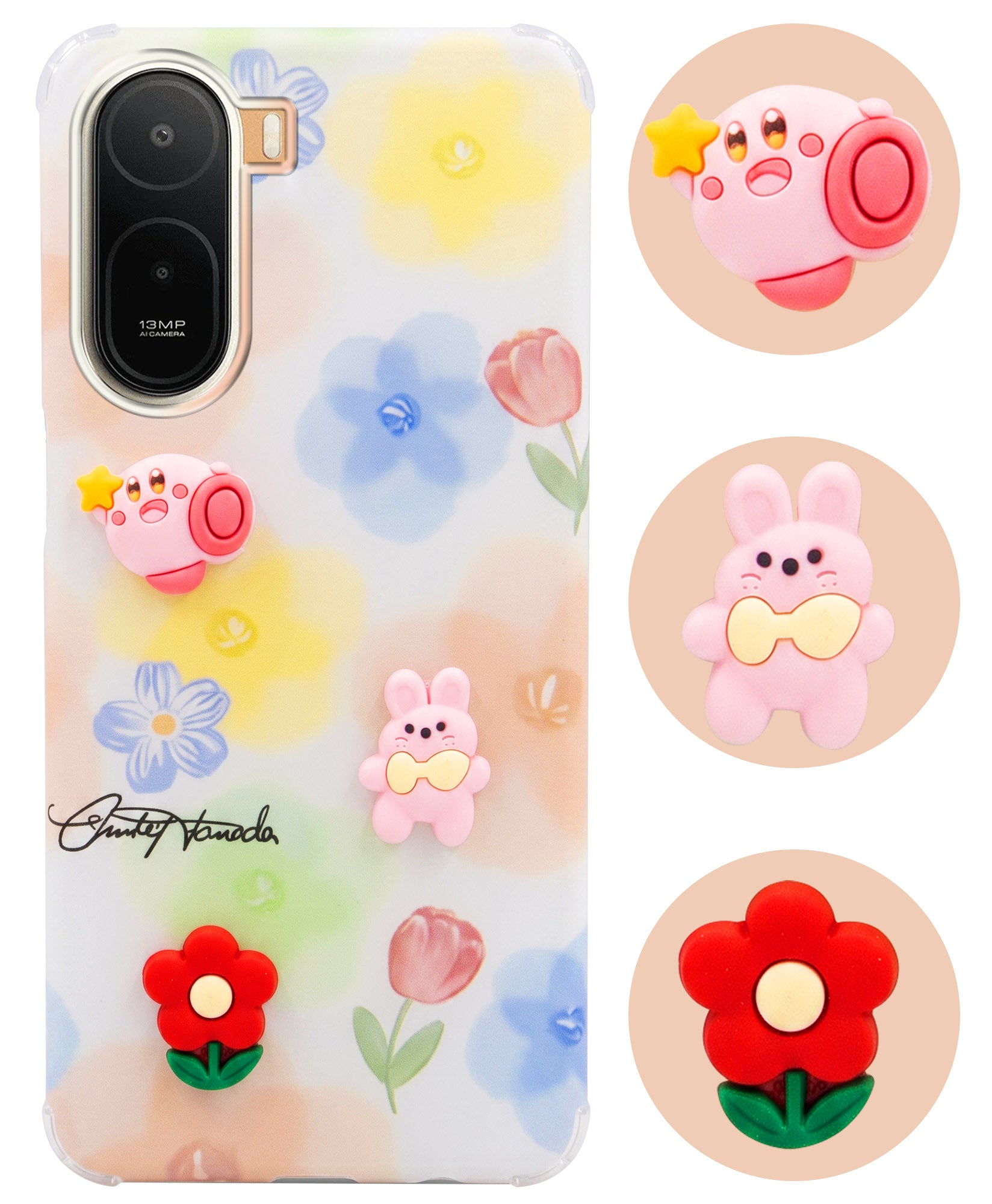 For Redmi A7 Pro 5G Back Cover Case (3D Cute Cartoons | Hard Back Side Soft | Matte Premium Finish | HD Printing)