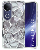 For Vivo T4R Back Cover Case ( Dual Design Glitter Sparkle and Detachable Diamond Print Case | Soft and Flexible)
