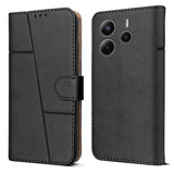 For Redmi Note 14 5G  Flip Cover Case ( Stitched Leather with Magnetic Closure)
