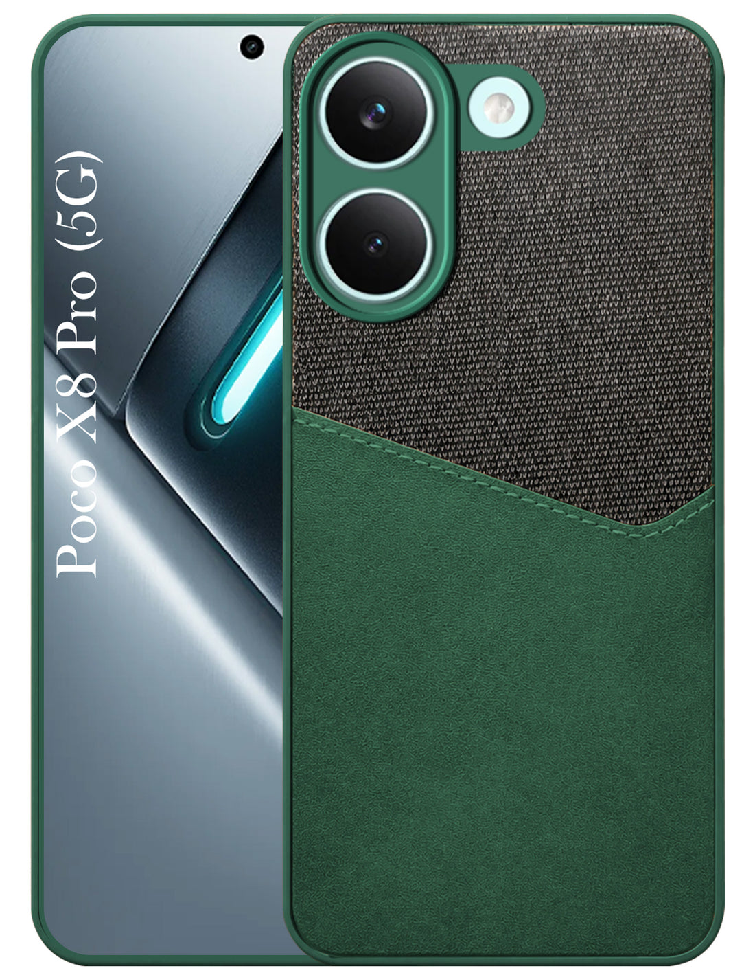 For Poco X8 Pro Back Cover Case (Dual PU Leather Stitch | Professional Minimalist | Soft and Flexible)