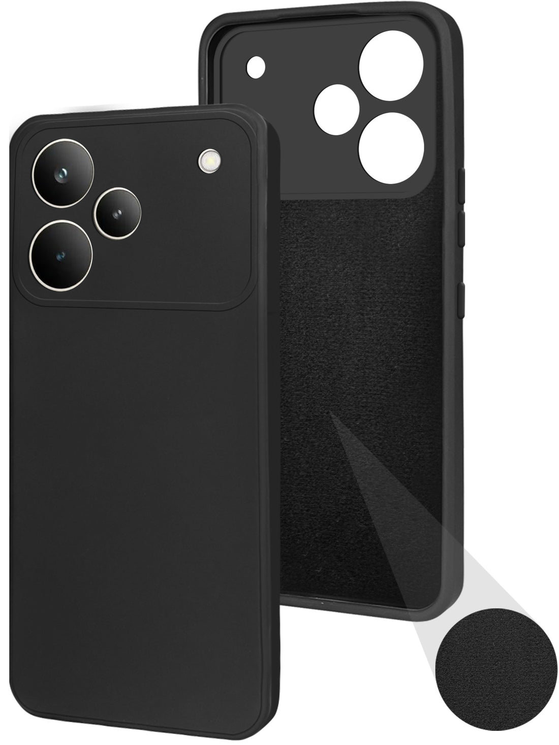 For Realme P4 Pro Back Cover Case (Matte Finish Silicone with Inside Fiber Cloth)