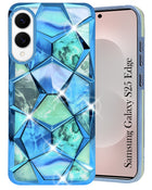 For Samsung Galaxy S25 Edge Back Cover Case  ( Dual Design Glitter Sparkle and Detachable Diamond Print Case | Soft and Flexible)