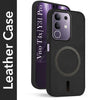 For Vivo T4x | Vivo Y31 Pro Back Cover Case Leather Finish (MagSafe Compatible Wireless Charging | Soft Touch | Camera Bump Protection)