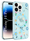 For Apple iPhone 14 Pro Back Cover Case (Cute Floral Design | Flower Print for Girls | MagSafe Compatible Wireless Charging)
