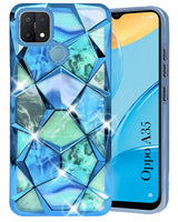 For Oppo A35 Back Cover Case (Dual Design Glitter Sparkle and Detachable Diamond Print Case | Soft and Flexible)