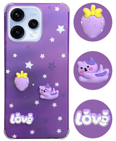 For Oppo Reno15 5G | Oppo Reno 15 5G Back Cover Case (3D Cute Cartoons | Hard Back Side Soft | Matte Premium Finish | HD Printing)
