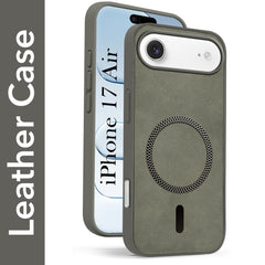 For Apple iPhone 17 Air Back Cover Case Leather Finish (MagSafe Compatible Wireless Charging | Soft Touch | Camera Bump Protection)