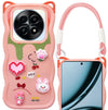 For Realme Narzo 70x 5G Back Case Cover Strap (3D Embossed Figures | Strap Holder | 360* Soft Cushion with Camera Bump)