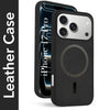 For Apple iPhone 17 Pro Back Cover Case Leather Finish (MagSafe Compatible Wireless Charging | Soft Touch | Camera Bump Protection)
