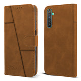 For Realme 5 Pro Flip Cover Case ( Stitched Leather with Magnetic Closure)