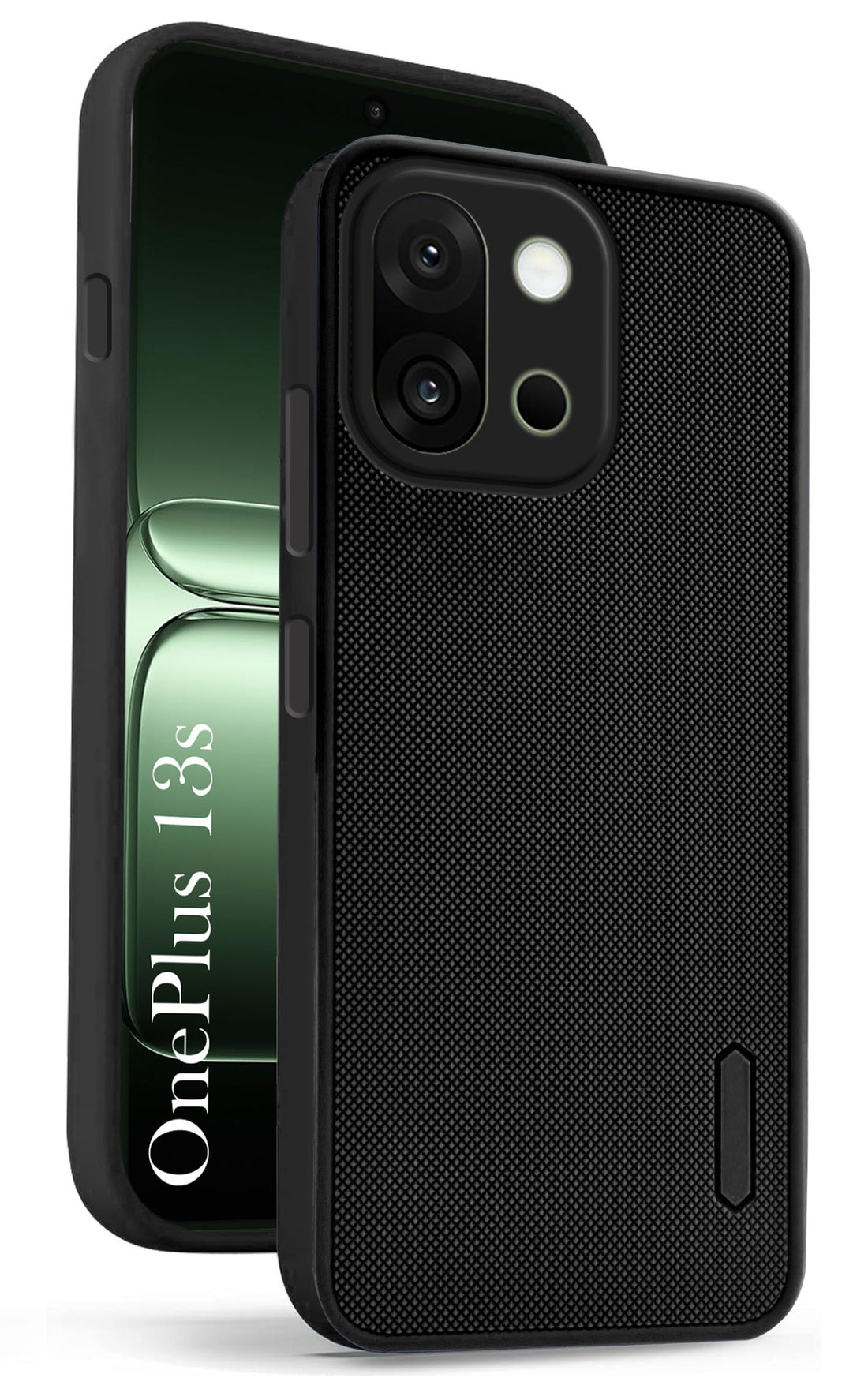 For OnePlus 13S Back Cover Case (Textured Grip Design | Micro-Fiber Cloth Inside | Slim and Light Weight | Soft Touch and Feel | Black)