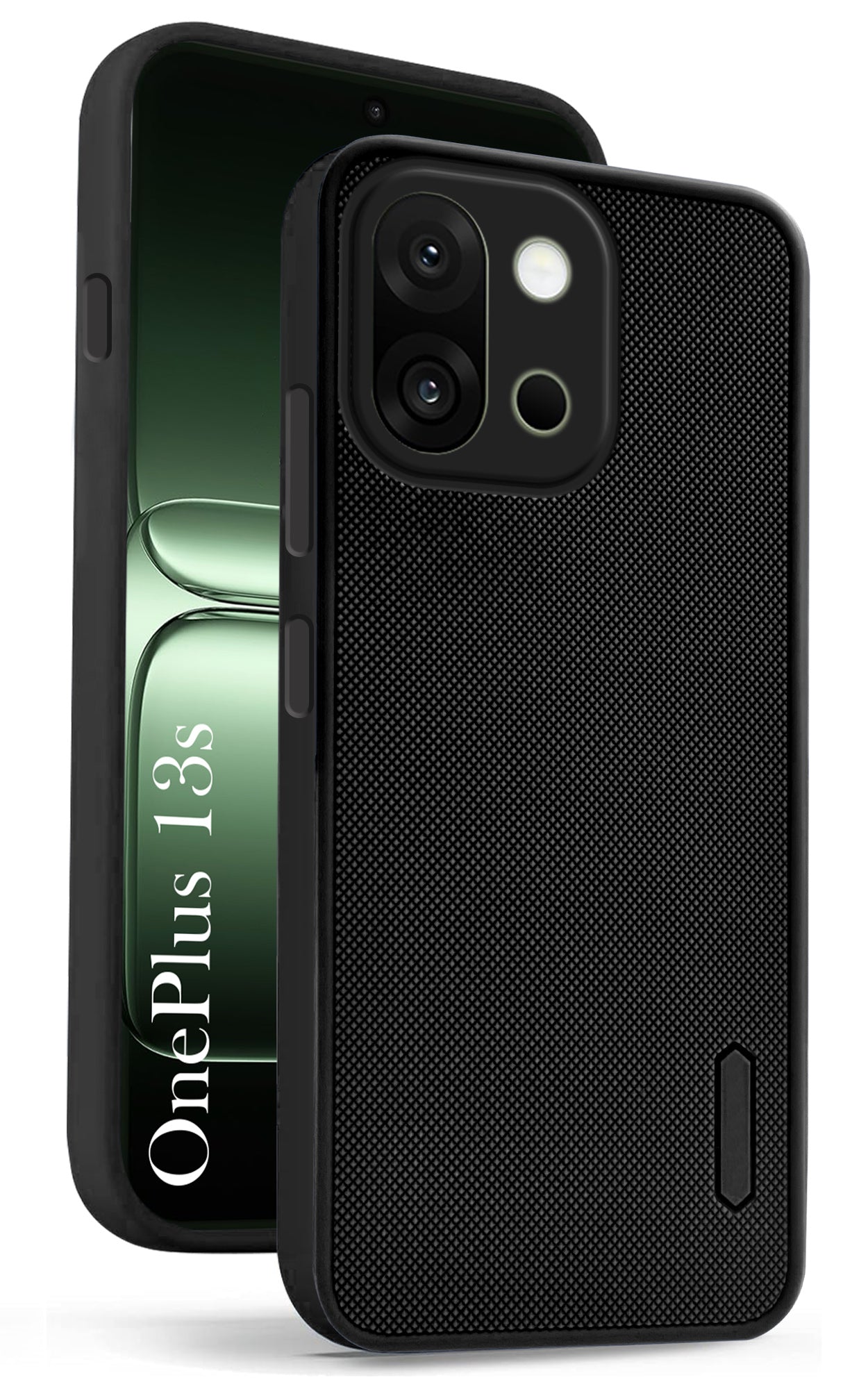 For OnePlus 13S Back Cover Case (Textured Grip Design | Micro-Fiber Cloth Inside | Slim and Light Weight | Soft Touch and Feel | Black)
