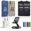 Complete Mobile Care Kit (Get Any 2 Cases+2 Tempered Glass+25W Charger Adapter+Metallic Mobile Stand+Cable Protector)