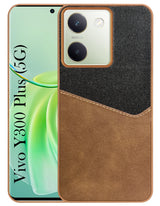 For Vivo Y300 Plus Back Cover Case (Dual PU Leather Stitch | Professional Minimalist | Soft and Flexible)