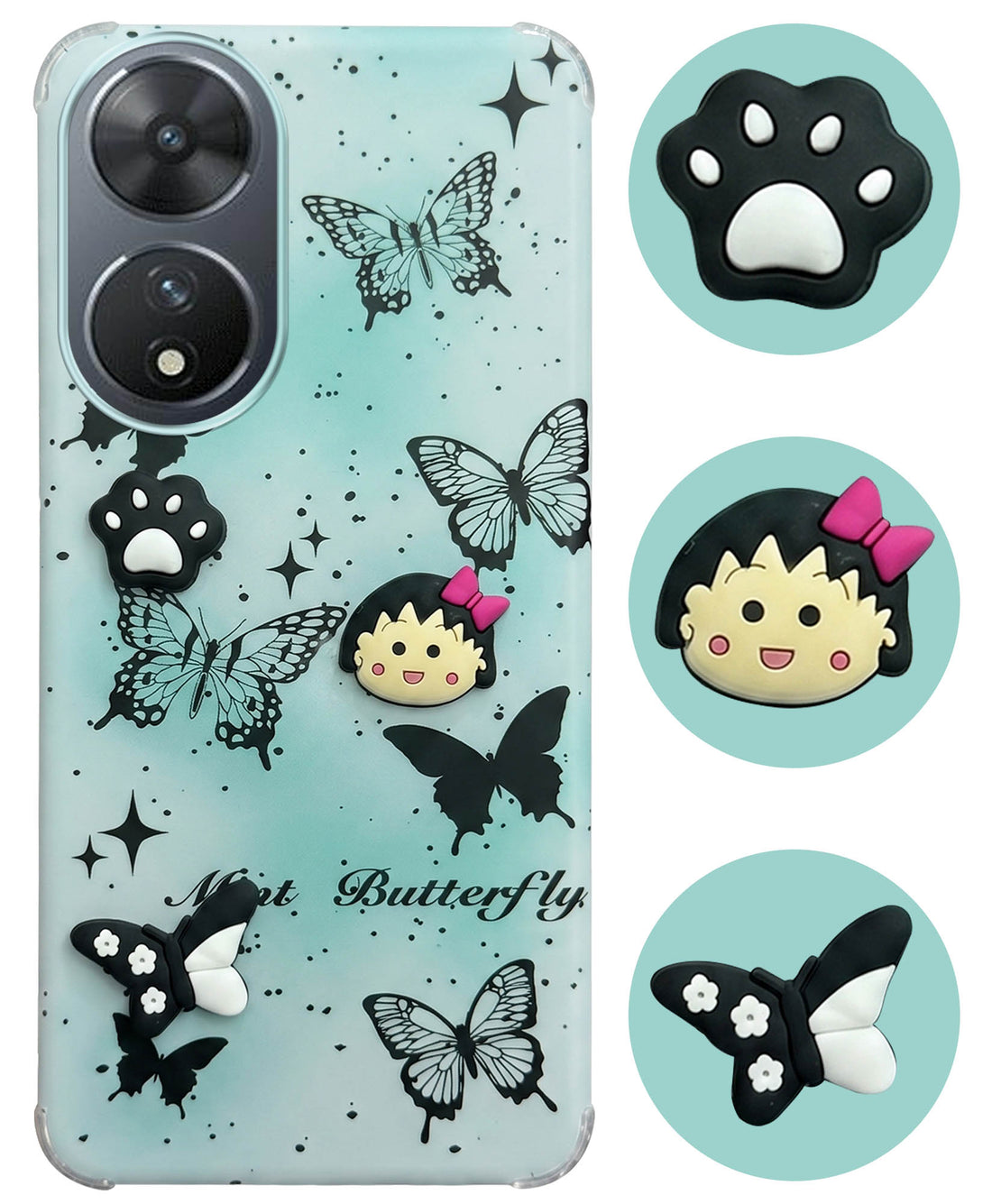 For Vivo T2 Back Cover Case (3D Cute Cartoons | Hard Back Side Soft | Matte Premium Finish | HD Printing)