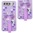 For Realme 16 Back Cover Case (3D Cute Heart Strap Holder | Camera Protection | Designer Girls Print)