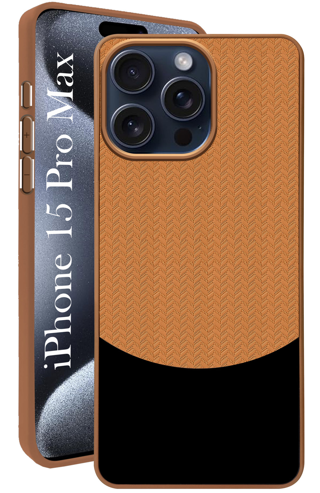 For Apple iPhone 15 Pro Max Back Cover Case (Elegant PU Leather Finish | Premium Minimalist Professional | Camera Protection Bump)
