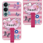 For Vivo Y31 5G Back Cover Case (3D Cute Heart Strap Holder | Camera Protection | Designer Girls Print)