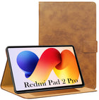 For Redmi Pad 2 Pro 12.1 Inch 25099RP13G/2509BRP2DG Flip Cover Folio Cover (PU Leather | Multi-Angle Smart Stand | Card Storage Slots | Silicone Back Pouch)