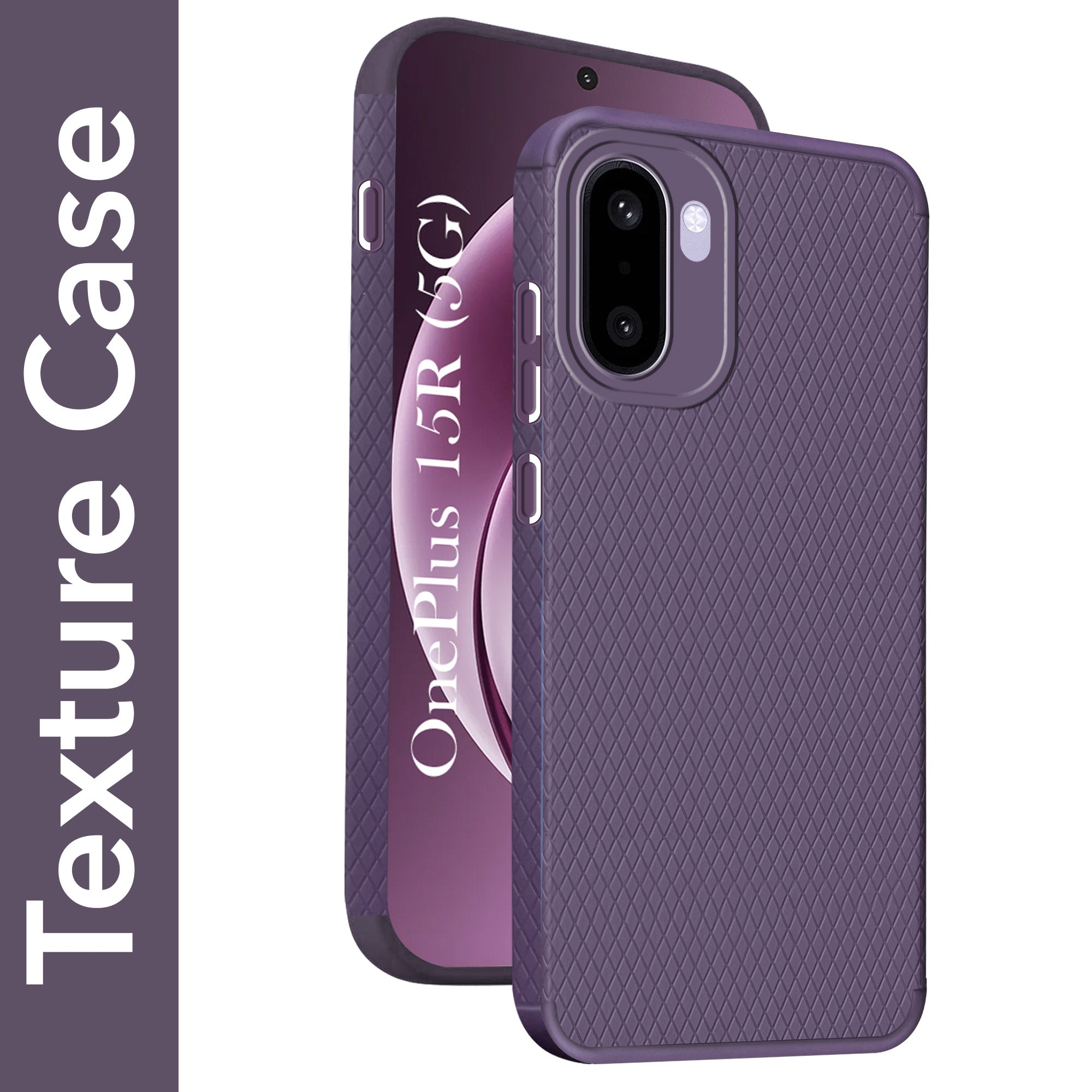 For OnePlus 15R Back Cover Case Liquid Silicone (Camera Protection | Side Grip Texture | Soft and Flexible)