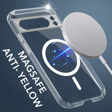 For Google Pixel 8 Pro Back Cover Shockproof Crystal-Clear (MagSafe Wireless Support | Drop & Camera Protection | Hard Polycarbonate)