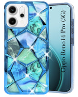 For Oppo Reno14 Pro 5G | Oppo Reno 14 Pro 5G Back Cover Case Compatible With ( Dual Design Glitter Sparkle and Detachable Diamond Print Case | Soft and Flexible)