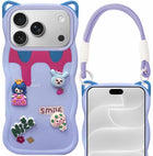 For Apple iPhone 18 Pro Back Case Cover Strap (3D Embossed Figures | Strap Holder | 360* Soft Cushion with Camera Bump)