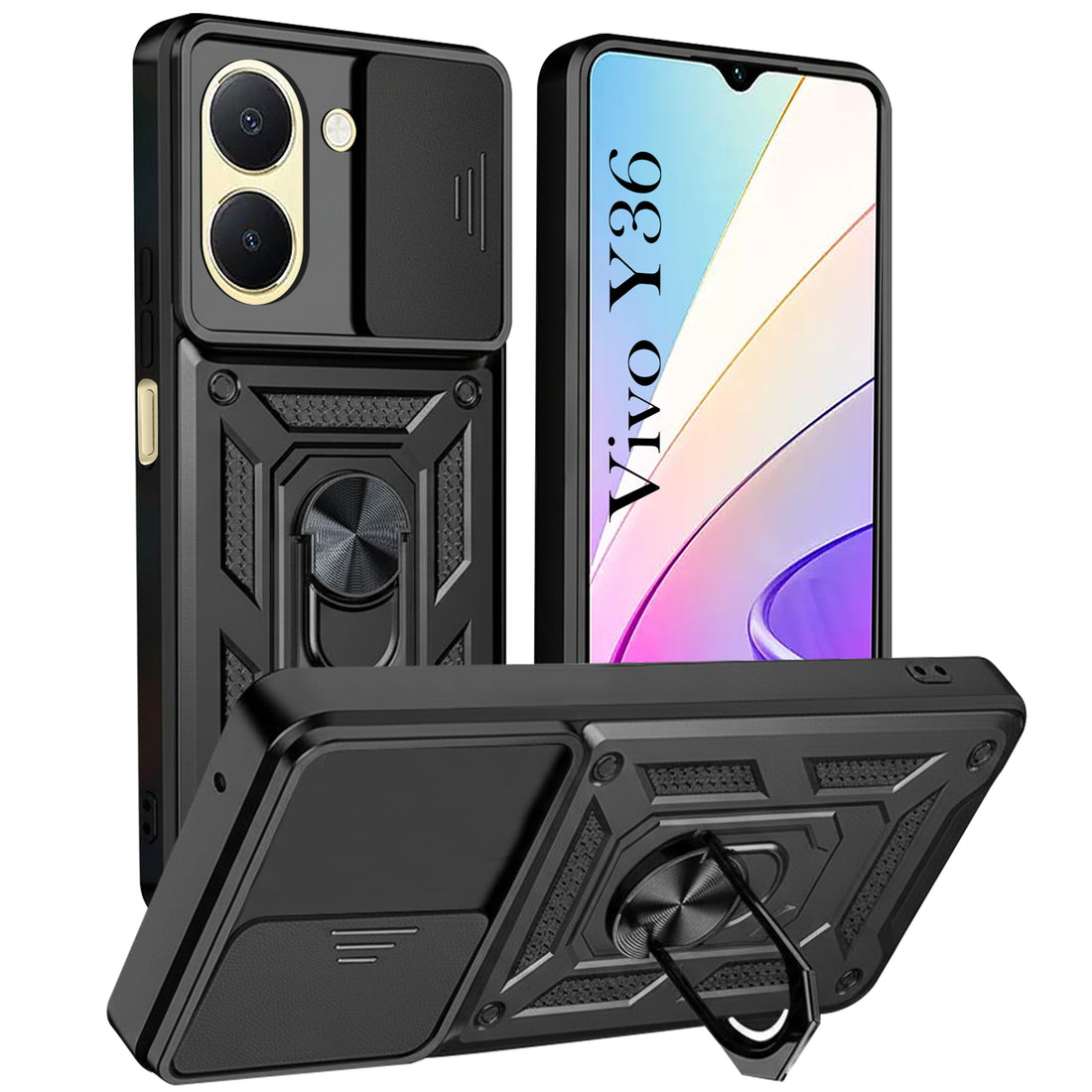 For Vivo Y36 Back Cover Case (Hybrid Dual Armor Polycarbonate)