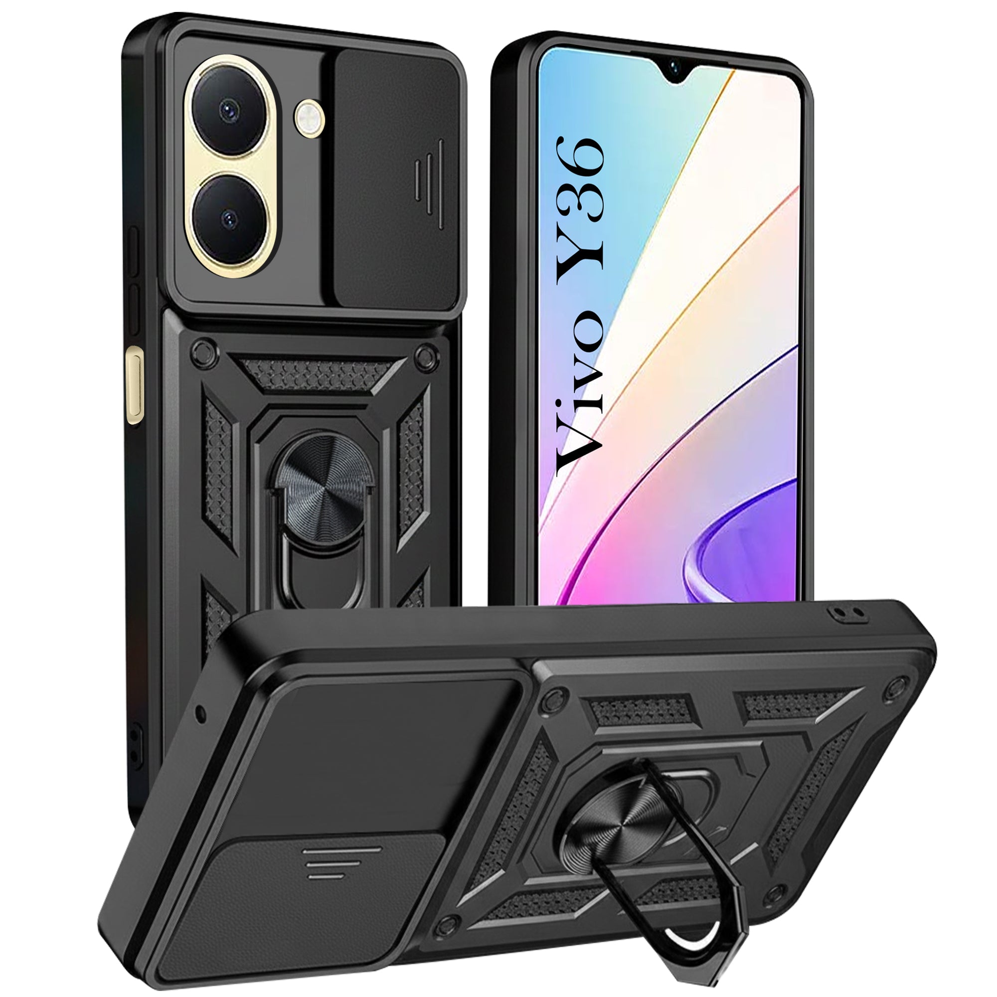 For Vivo Y36 Back Cover Case (Hybrid Dual Armor Polycarbonate)