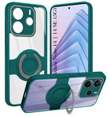 For Redmi Note 14 5G | Redmi Note 14 SE Back Cover Case with stand (Built-in Ring Holder Kickstand | Lifetime Anti Yellow | Camera Protection)