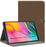 For Flip Cover Folio Case  Samsung Galaxy Tab A 10.1 Inch (2019) SM-T510 / T515 (PU Matte Leather | Multi-Angle Smart Stand | Card Storage Slots | Silicone Back Pouch)