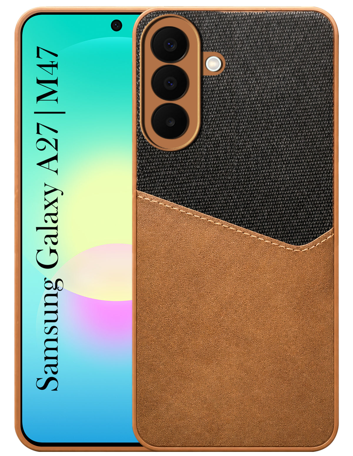 For Samsung Galaxy A27 5G | Samsung M47 5G Back Cover Case (Dual PU Leather Stitch | Professional Minimalist | Soft and Flexible)