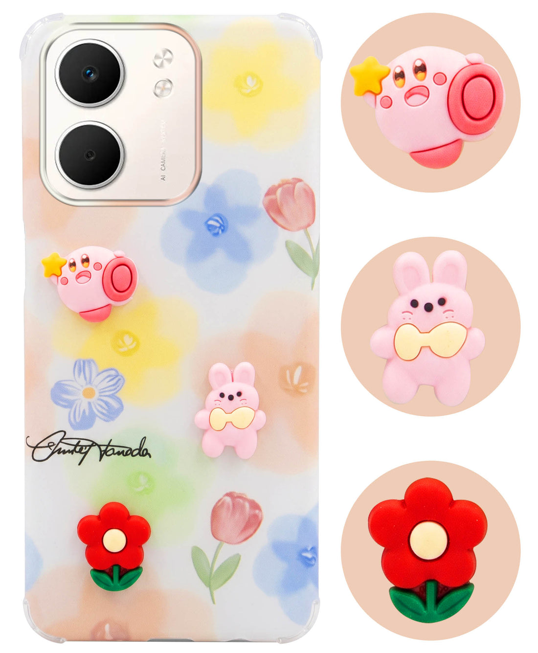 For Oppo A5X Back Cover Case (3D Cute Cartoons | Hard Back Side Soft | Matte Premium Finish | HD Printing)