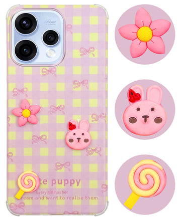 For Oppo Reno15 5G | Oppo Reno 15 5G Back Cover Case (3D Cute Cartoons | Hard Back Side Soft | Matte Premium Finish | HD Printing)