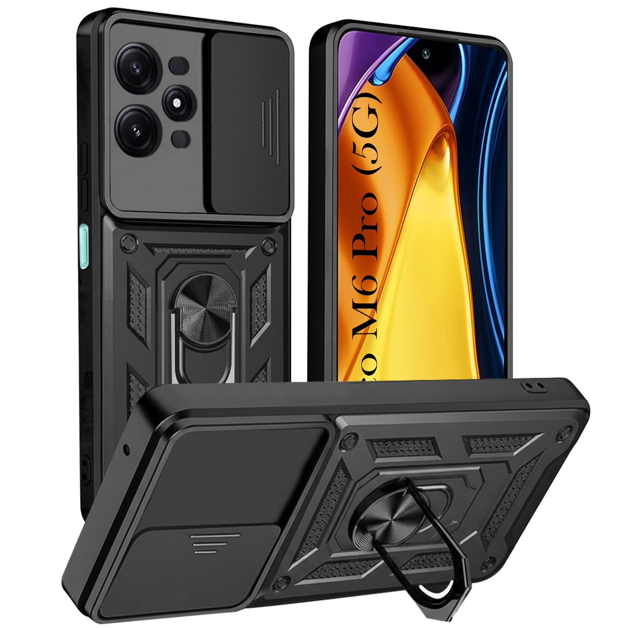 For Poco M6 Pro Back Cover Case (Hybrid Dual Armor Polycarbonate)