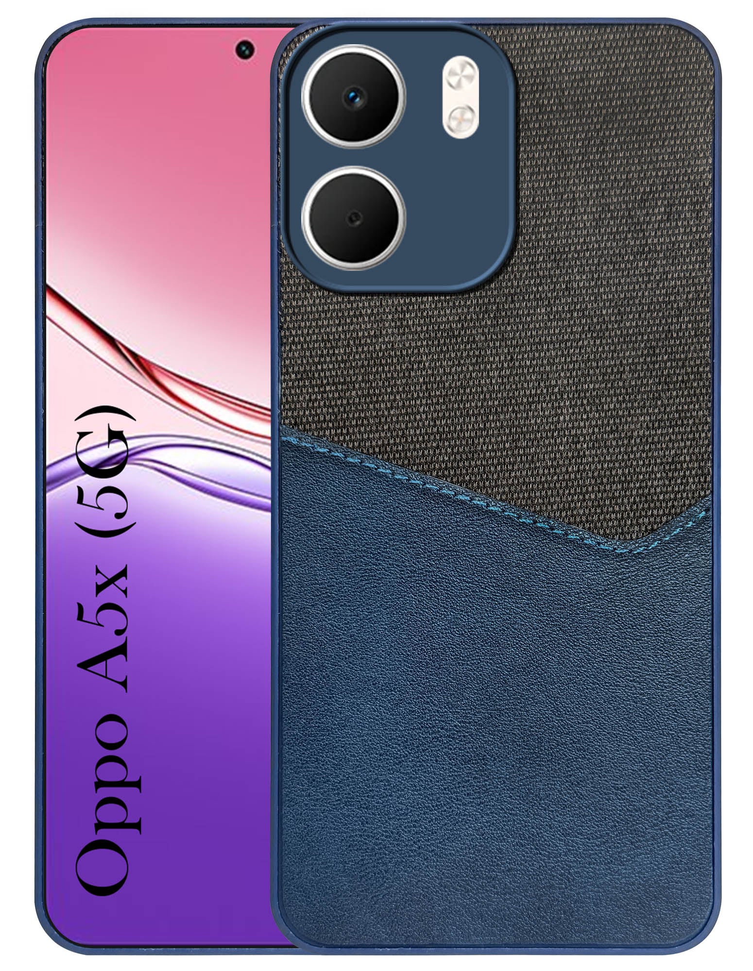 For Oppo A5X Back Cover Case (Dual PU Leather Stitch | Professional Minimalist | Soft and Flexible)
