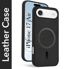For Apple iPhone 17 Air Back Cover Case Leather Finish (MagSafe Compatible Wireless Charging | Soft Touch | Camera Bump Protection)