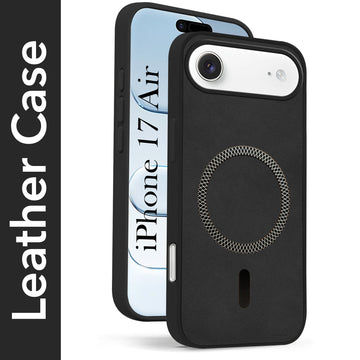 For Apple iPhone 17 Air Back Cover Case Leather Finish (MagSafe Compatible Wireless Charging | Soft Touch | Camera Bump Protection)