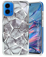 For Motorola Moto G45 Back Cover Case ( Dual Design Glitter Sparkle and Detachable Diamond Print Case | Soft and Flexible)