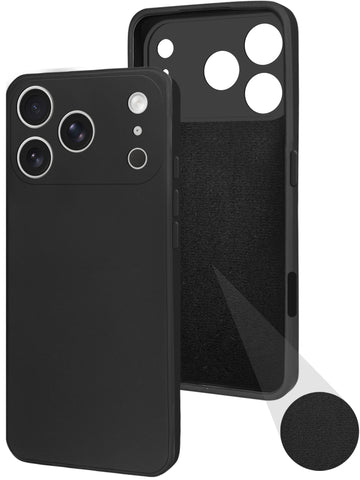 For Apple iPhone 17 Pro Back Cover Case (Matte Finish Silicone with Inside Fiber Cloth)