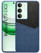For Realme C73 Back Cover Case (Dual PU Leather Stitch | Professional Minimalist | Soft and Flexible)