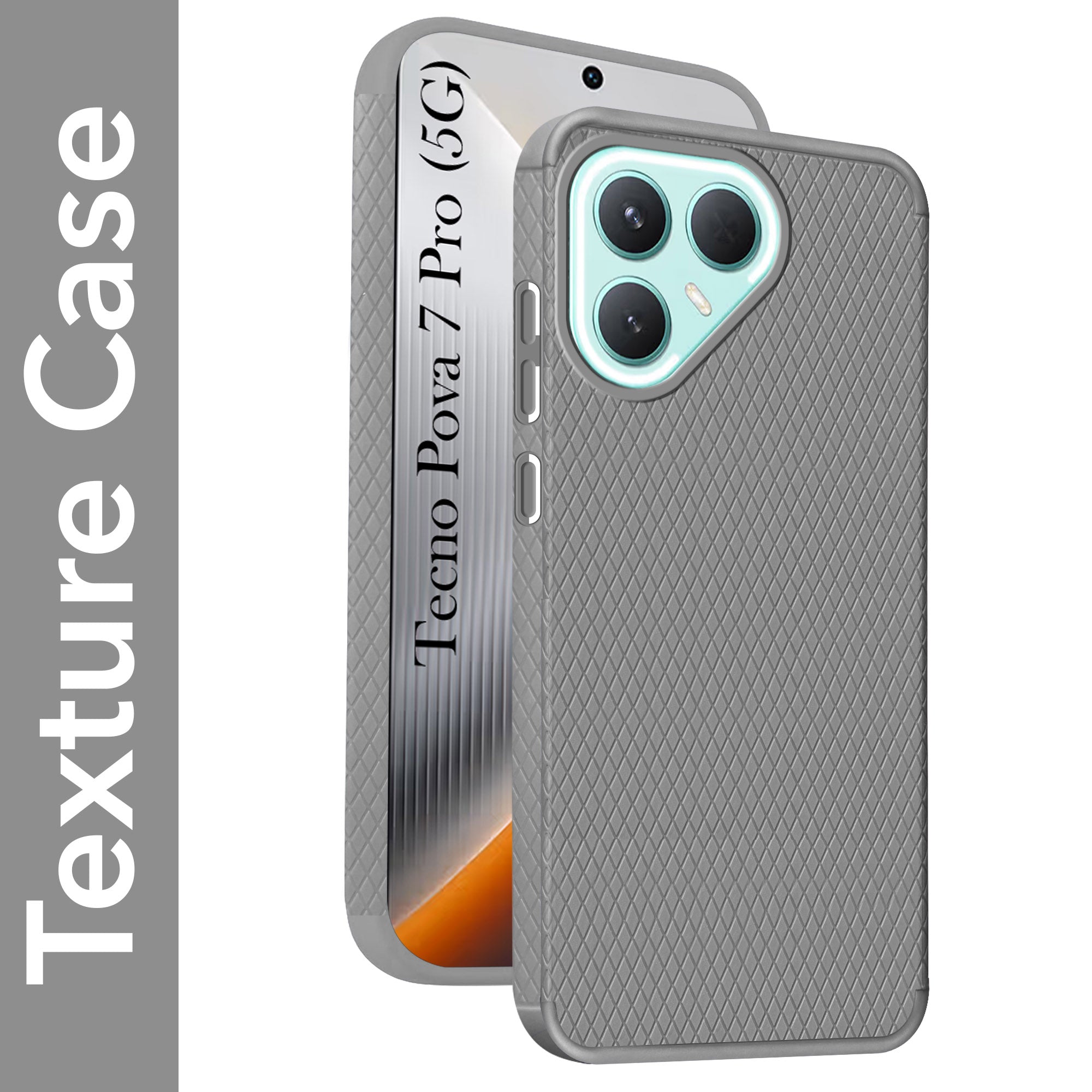 For Tecno Pova 7 Pro 5G Back Cover Case Liquid Silicone (Camera Protection | Side Grip Texture | Soft and Flexible)