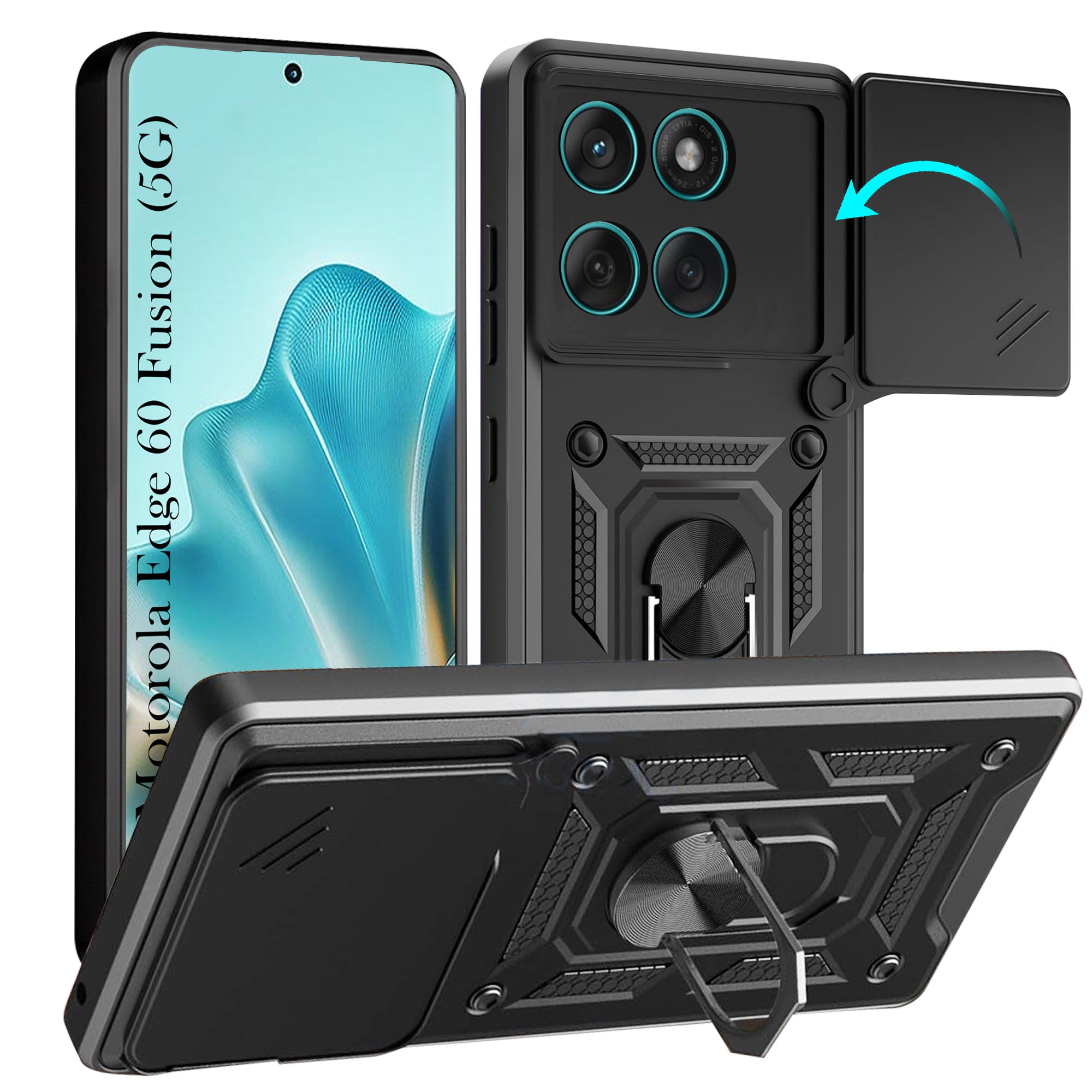 For Motorola Moto Edge 60 Fusion Back Cover Case (Hybrid Dual Armor Polycarbonate)