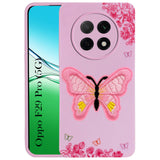 For Oppo F29 Pro Back Cover Case (Soft Butterfly Embroidery | Women Teen Girls | Camera Protection| Matte Silicone)