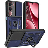 For Vivo Y31 5G Back Cover Case Hybrid Armor (Sliding Shutter Camera Protection | Polycarbonate |Ring Holder Kickstand)