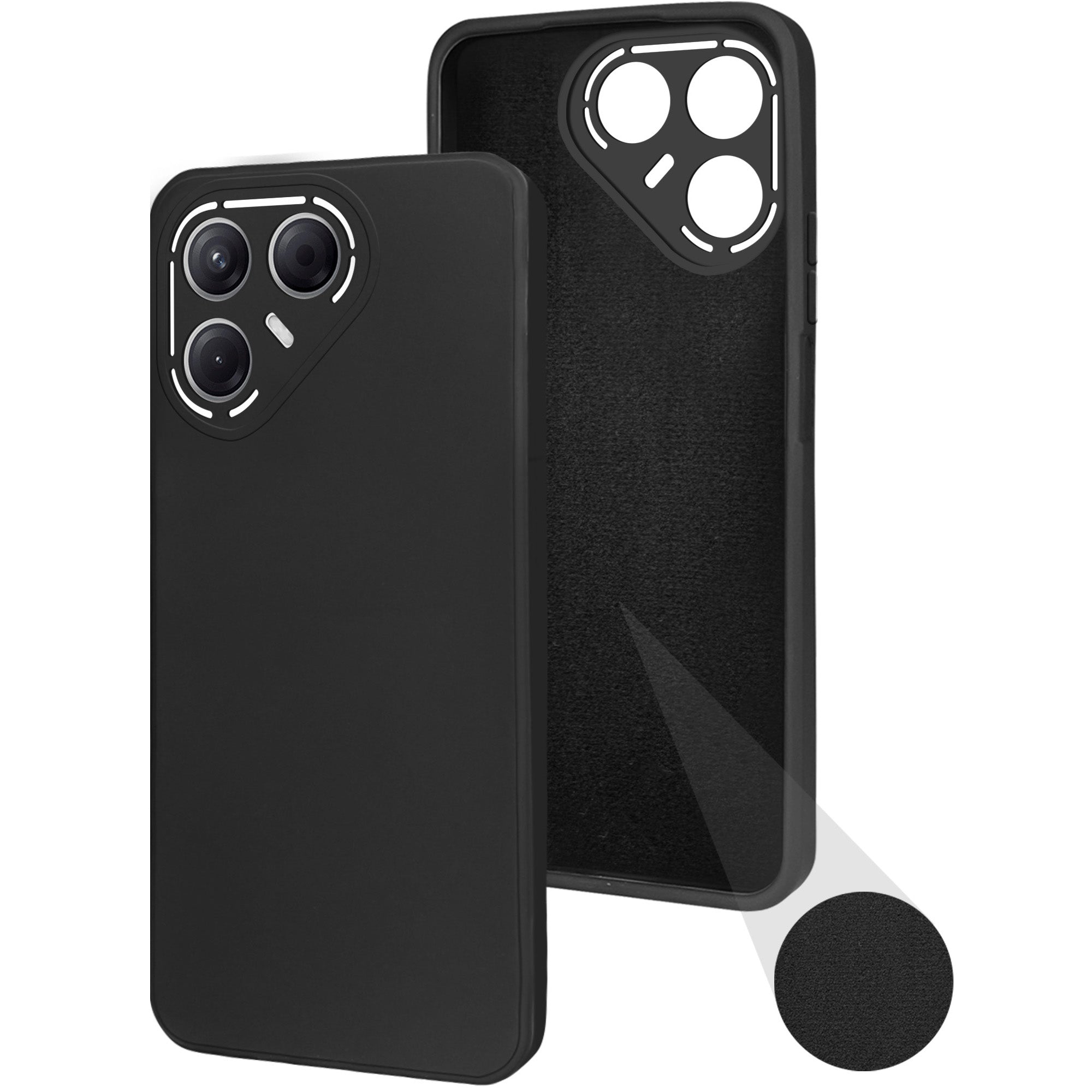 For Tecno Pova 7 5G Back Cover Case (Matte Finish Silicone with Inside Fiber Cloth)