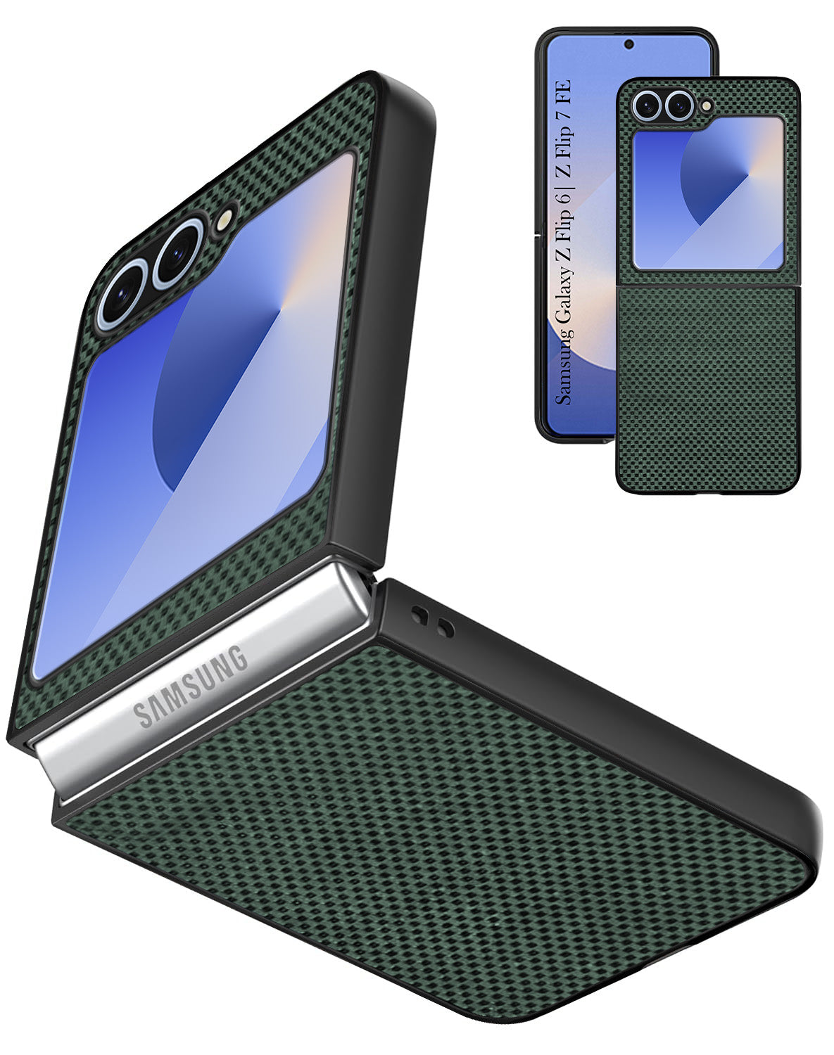 For Samsung Galaxy Z Flip 6 5G | Samsung Galaxy Z Flip 7 FE Back Flip Case Cover (Craft Printed Design | Hybrid Texture | Inside Microfiber Cloth)