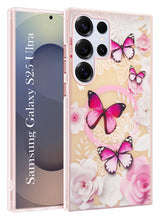 For Samsung Galaxy S25 Ultra Back Cover Case (Cute Floral Design | Flower Print for Girls | MagSafe Compatible Wireless Charging)