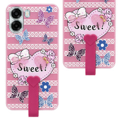 For Oppo A6X | Oppo A6S Back Cover Case (3D Cute Heart Strap Holder | Camera Protection | Designer Girls Print)