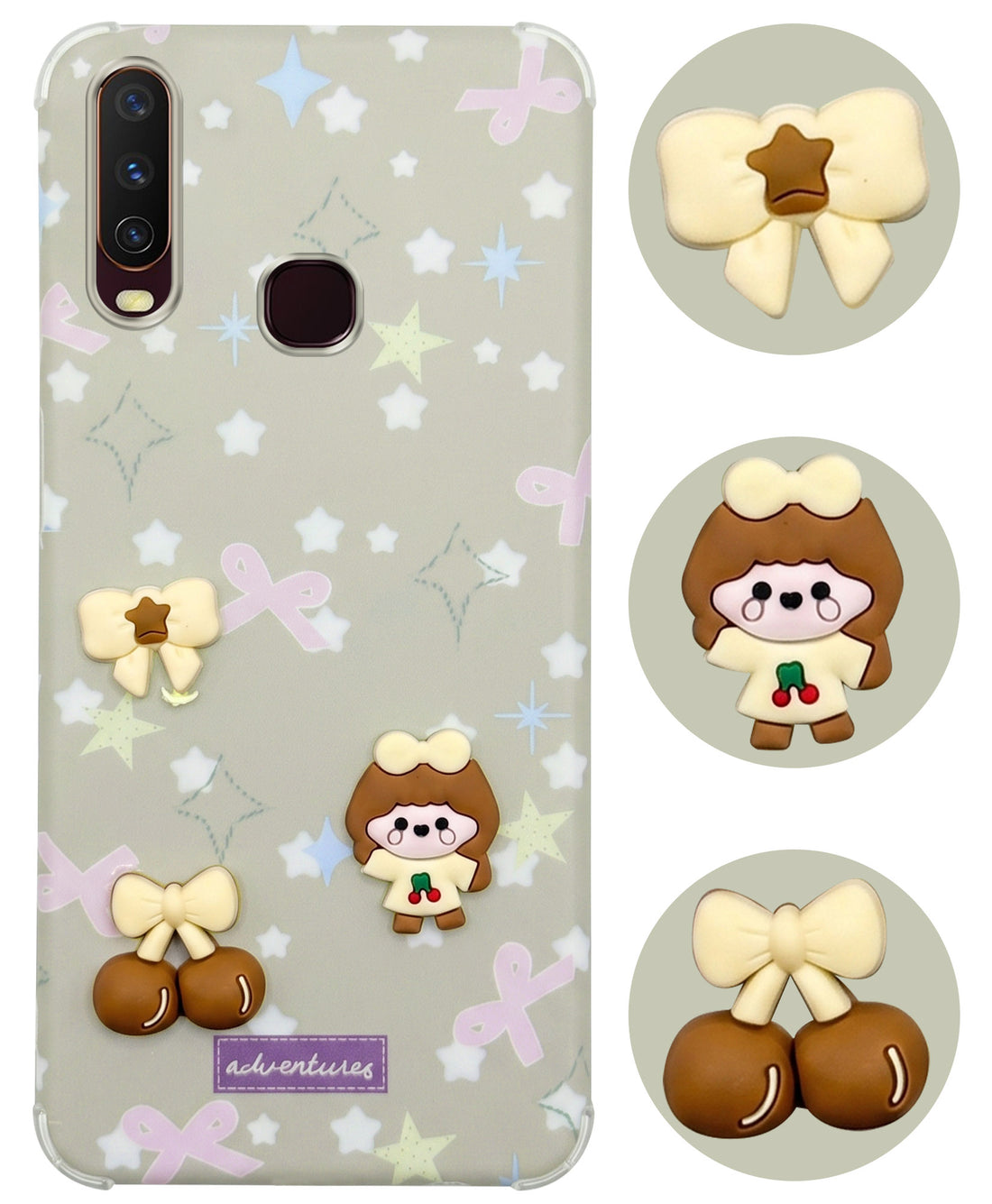 For Vivo Y12 | Y15 | Y17 Back Cover Case (3D Cute Cartoons | Hard Back Side Soft | Matte Premium Finish | HD Printing)